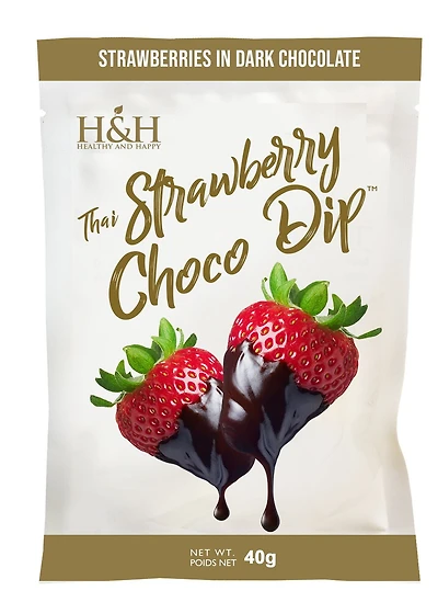 40g Chocolate Dipped Strawberries - H&H Healthy & Happy, Dried Strawberries Dipped in Dark Chocolate