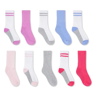 Lot de 10 paires de mi-chaussettes George pour filles Pointures 11-2/3-6
