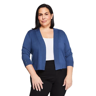 Veste courte en tricot avec manches aux coudes Iyla Plus pour femmes