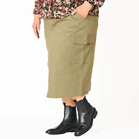 Devoted Women’s Plus size Utility maxi skirt with cargo pockets