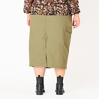 Devoted Women’s Plus size Utility maxi skirt with cargo pockets