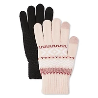 Time and Tru Women's Knit Gloves 2-Pack