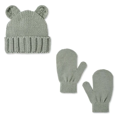 Ensemble 2 pièces avec tuque à motif d’ours George pour bébés filles Tailles 0-24 mois