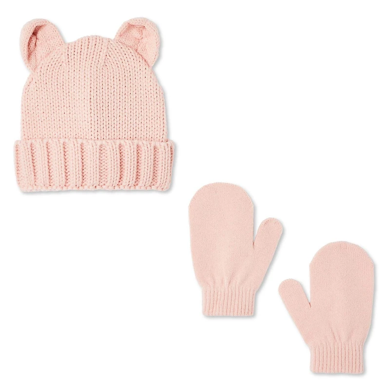 George Baby Girls' Bear Hat 2-Piece Set, Sizes 0-24 months