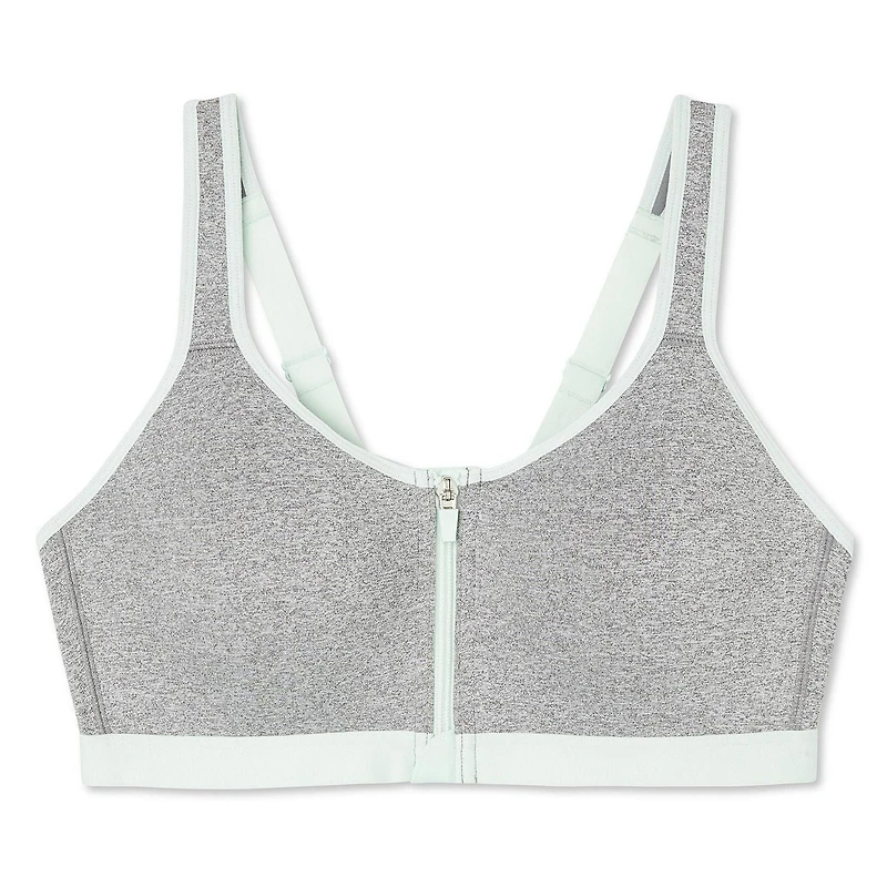 Athletic Works Women's Zip-Front Sports Bra