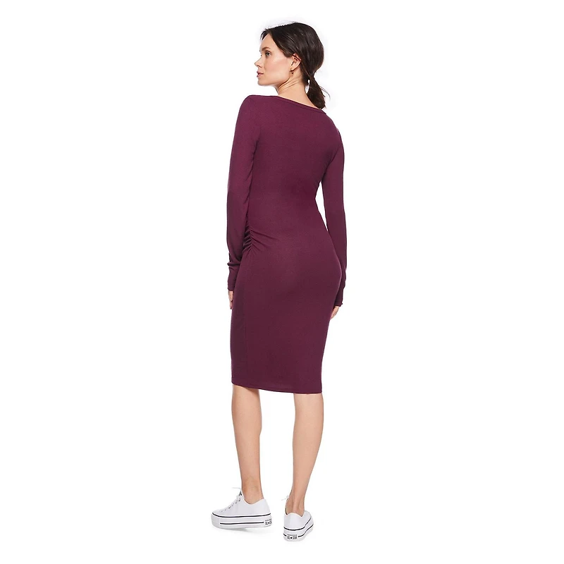 Robe mi-longue d’allaitement avec col henley Paisley Sky Maternit