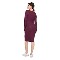 Robe mi-longue d’allaitement avec col henley Paisley Sky Maternit