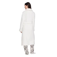 George Women's Long Faux Fur Collar Robe