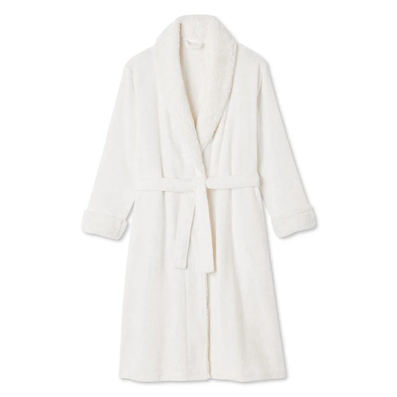 Robe de chambre à col en similifourrure George pour femmes