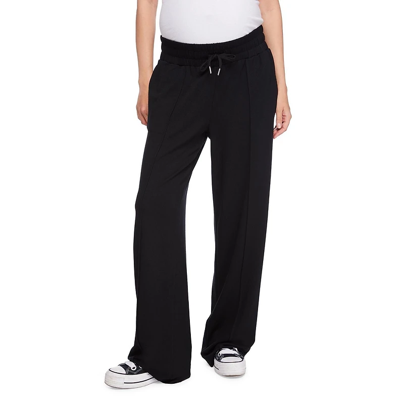 Pantalon évasé en molleton à porter sous le ventre avec nervures Paisley Sky Maternité Tailles P-TTG