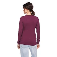 T-shirt à manches longues avec motif ruché et encolure en V Paisley Sky Maternité Tailles P-TTG