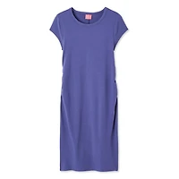 Robe hyper moulante à manches courtes avec motif ruché latéral Paisley Sky Maternité Tailles P-TTG