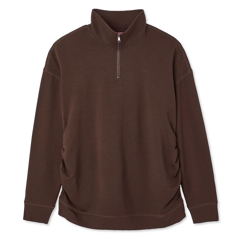 Chandail en molleton à manches longues avec fermeture éclair 1/4 Paisley Sky Maternité Tailles P-TTG