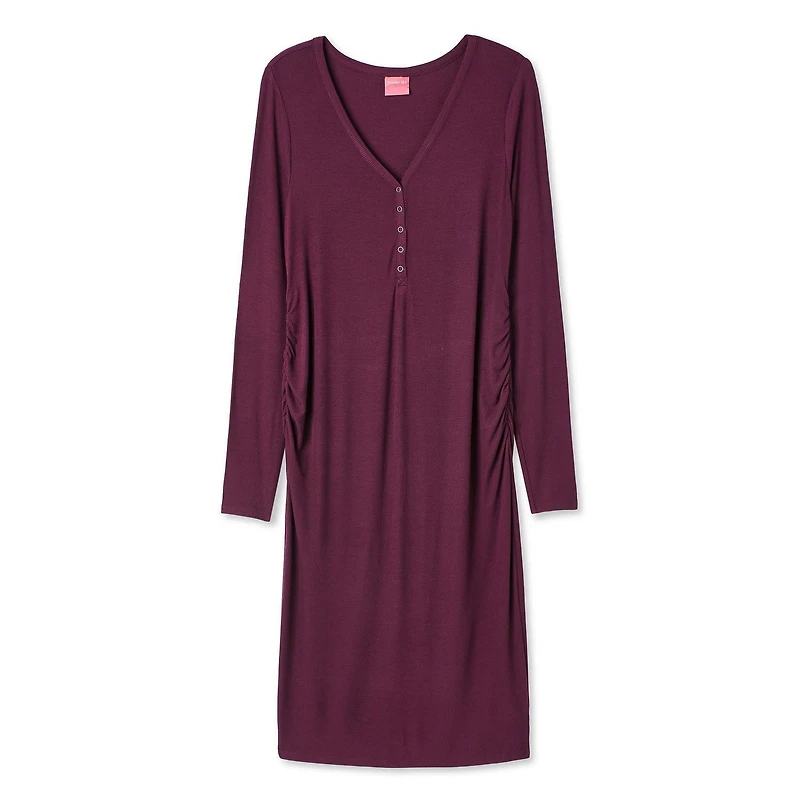 Robe mi-longue d’allaitement avec col henley Paisley Sky Maternit