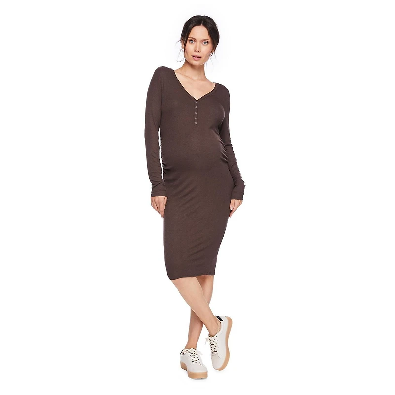 Paisley Sky Maternity Nursing Henley Midi Dress