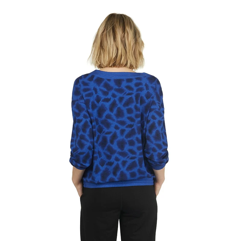 MEXX Women’s printed baby French terry scoop neck top