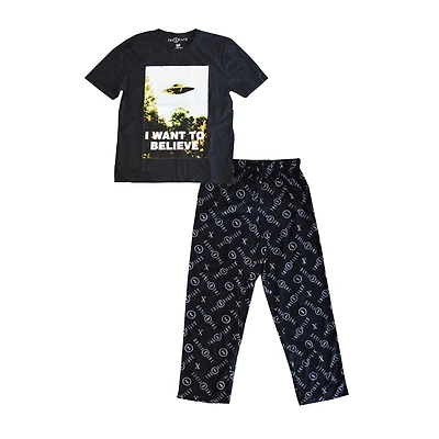 Men's X-Files 2 Piece I Want To Believe Sleepwear Set