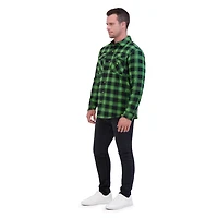 John Deere Flannel Plaid Quilted Shirt Jacket