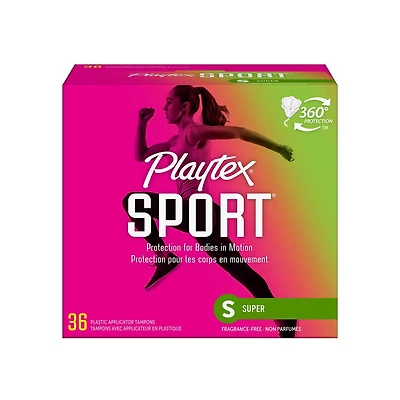Tampons non parfumés pour athlètes Sport de Playtex à absorptivité super Boîte de 36 tampons