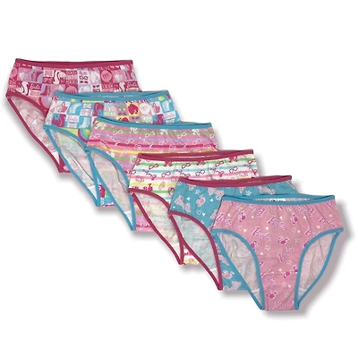 Barbie Girl`s 6 pack of hipser style underwear.