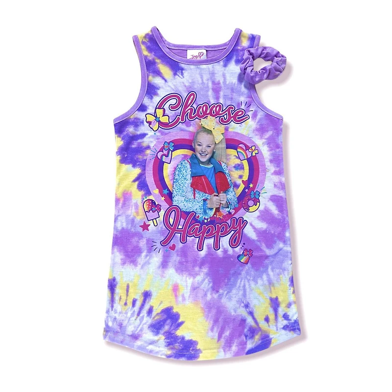 Jojo Siwa Girls printed nightgown with hair scrunchie