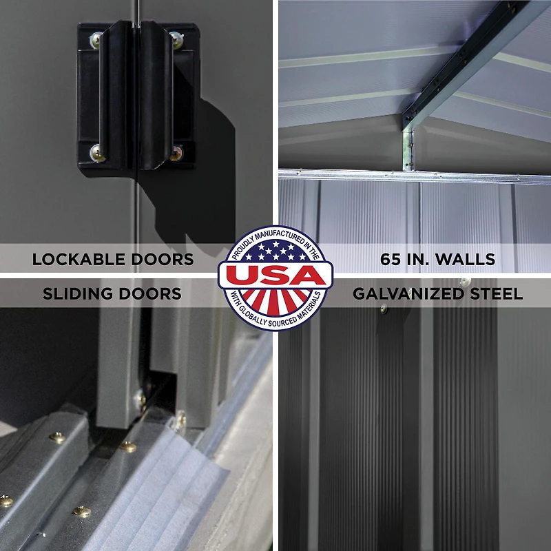 Arrow Classic Steel Storage Shed, 6x5, Charcoal