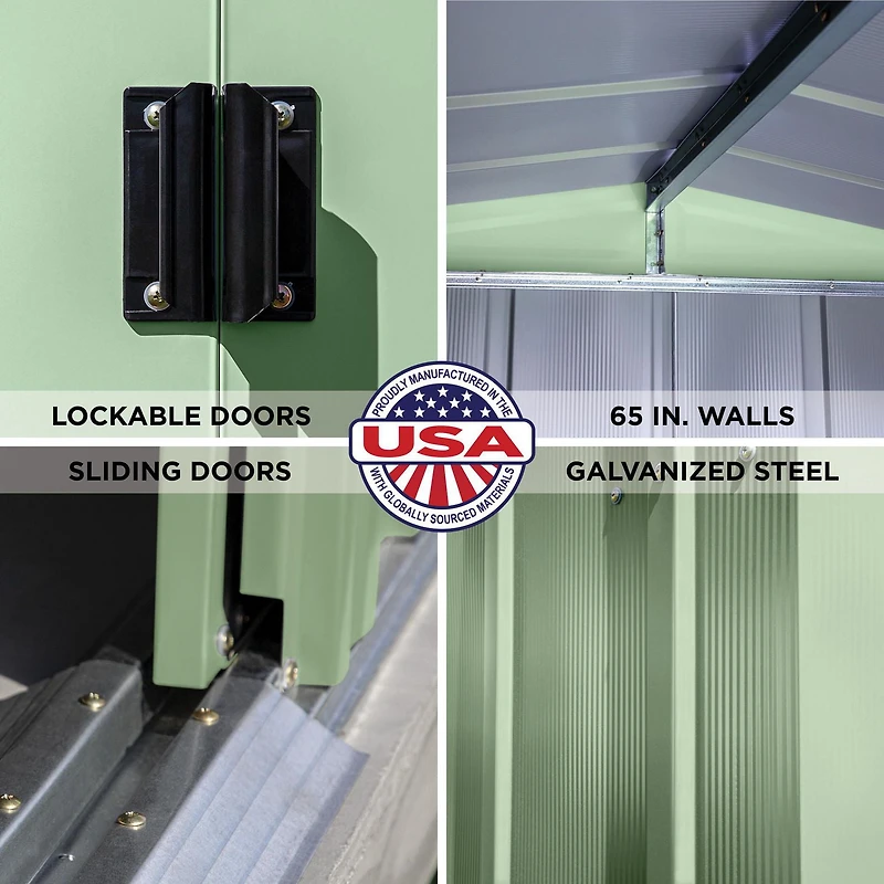 Arrow Classic Steel Storage Shed, 6x7, Vert sauge