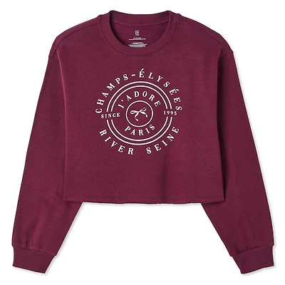 Chandail en molleton écourté No Boundaries pour femmes Tailles TP–TTG