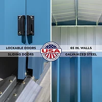 Arrow Classic Steel Storage Shed, 6x7, Gris bleu