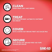 La gaze en rouleau flexible stérile de marque Band Aid offre une protection sûre pour le soin des plaies et coupures mineures, coussinage ultradoux et absorption instantanée, large, 10 cm par 4,5 m, 1 gaze