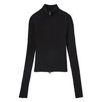 Chandail en tricot côtelé à fermeture éclaire bidirectionnelle No Boundaries pour femmes