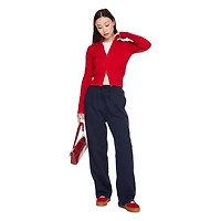 Chandail en tricot côtelé à fermeture éclaire bidirectionnelle No Boundaries pour femmes