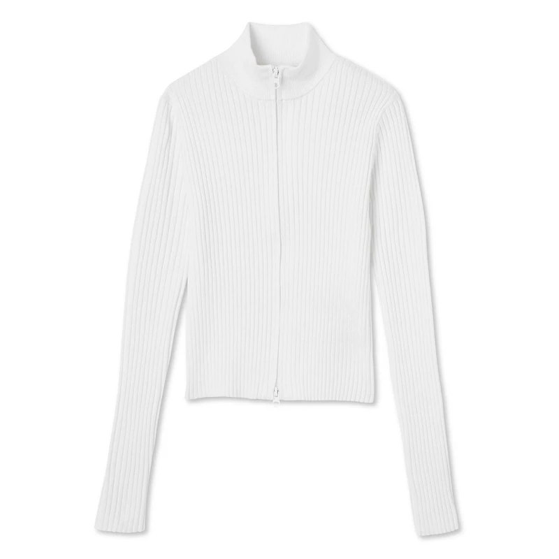No Boundaries Women's 2-Way Zip Rib Sweater, Sizes XS-XXL