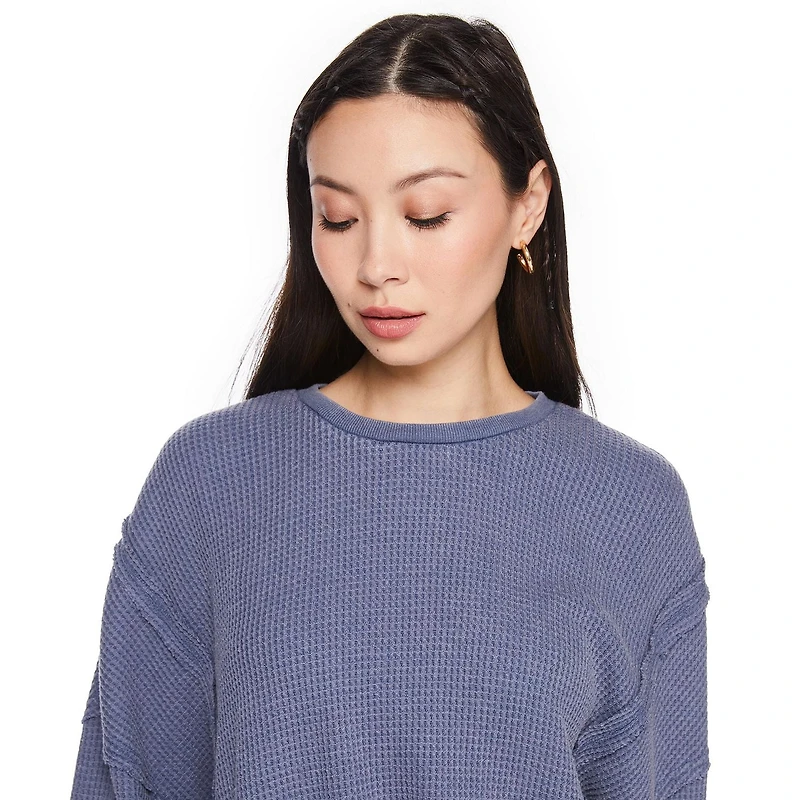 Haut à manches longues en tricot gaufré Wild Skye pour femmes Tailles TP–TG