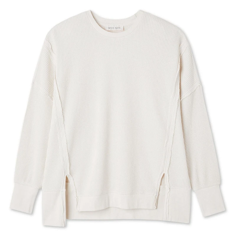 Haut à manches longues en tricot gaufré Wild Skye pour femmes Tailles TP–TG