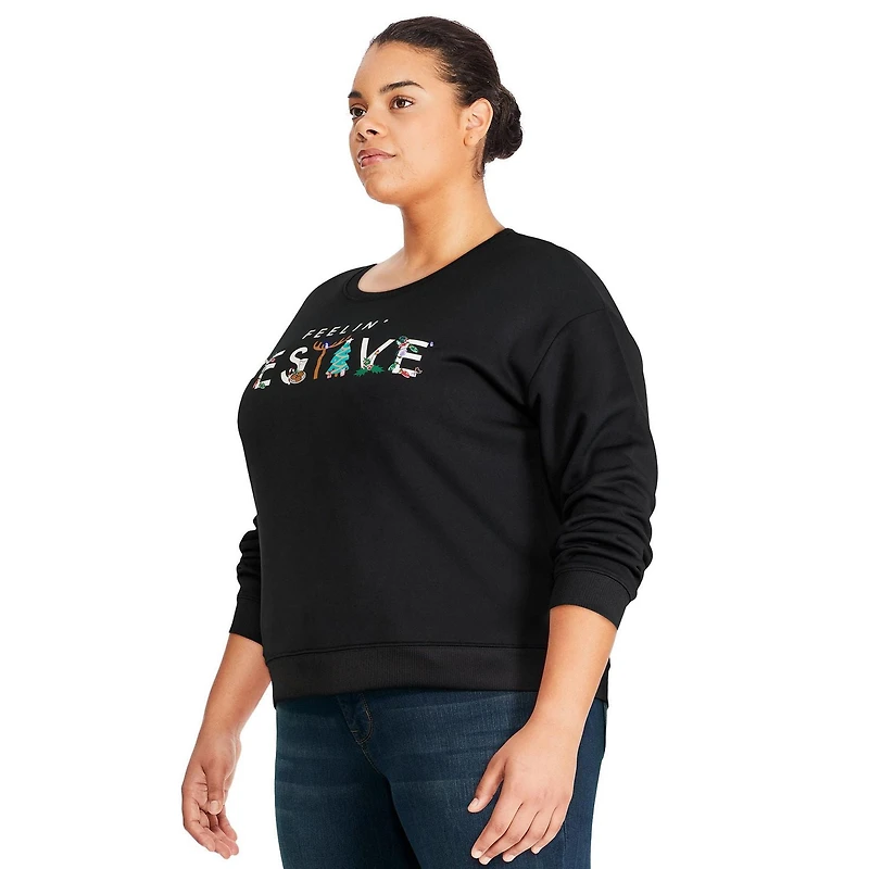 George Plus Women's Christmas Light-Up Fleece Sweatshirt