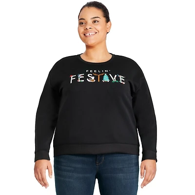 George Plus Women's Christmas Light-Up Fleece Sweatshirt