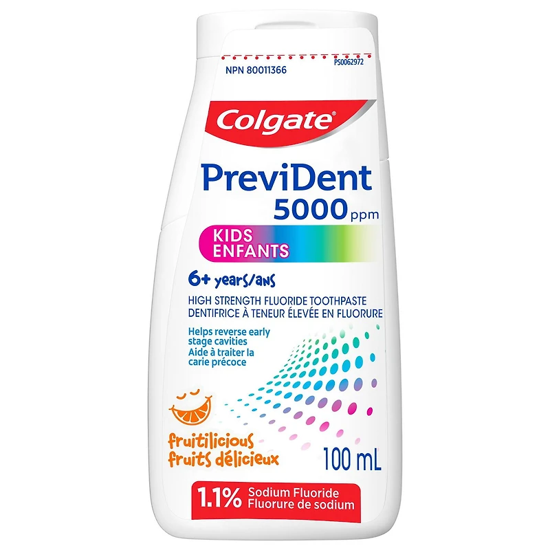 Colgate PreviDent 5000 Kids High Fluoride Toothpaste, Fruitilicious, 100 mL