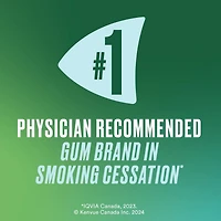 Nicorette Gomme à 2 mg de nicotine, saveur de Fruit  , aide antitabagique, aide pour cesser de fumer 105 morceaux