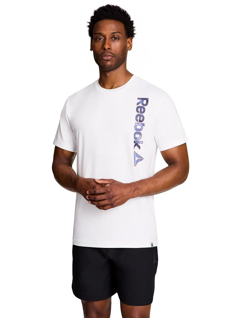 Men's Reebok Angled Vertical Graphic Tee, Sizes S-XL