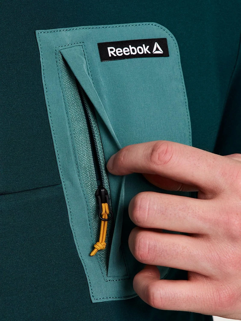 Men's Reebok Freedom Mock Neck Snap Pullover, Tailles S-XL