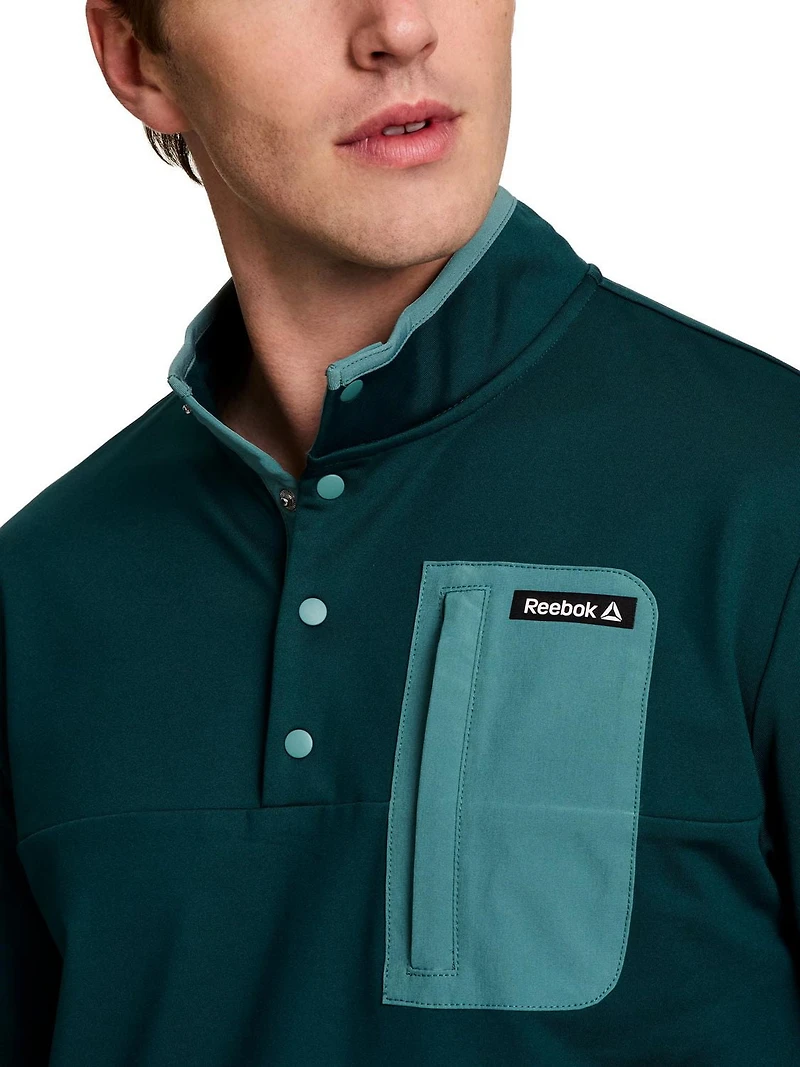 Men's Reebok Freedom Mock Neck Snap Pullover, Tailles S-XL