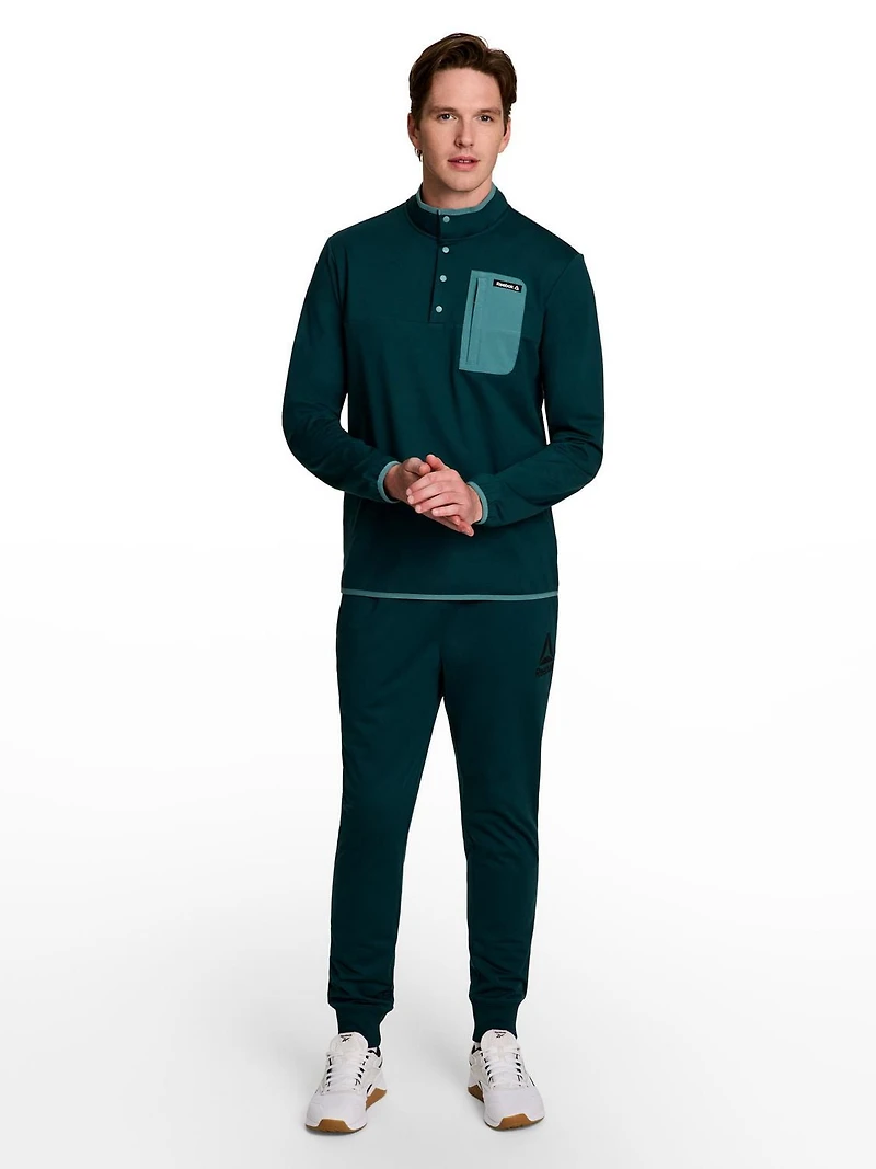 Men's Reebok Freedom Mock Neck Snap Pullover, Tailles S-XL