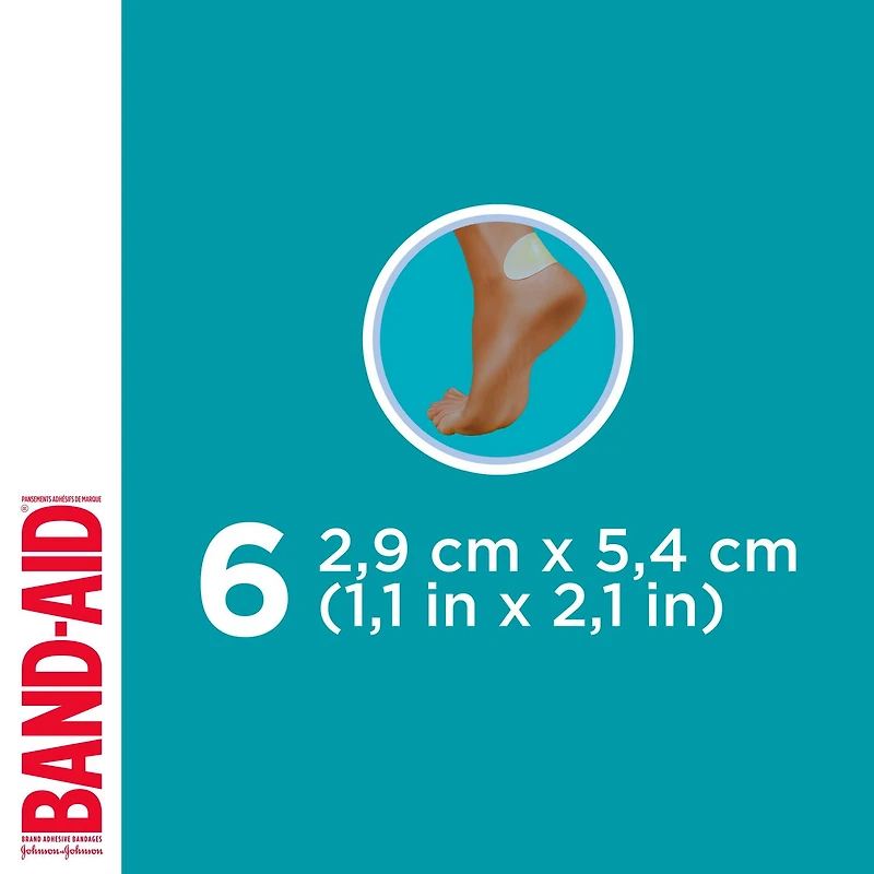 ansements Band-Aid Hydro Seal en gel hydrocolloïdal, pour le soin des ampoules et plaies aux talons 6 unités