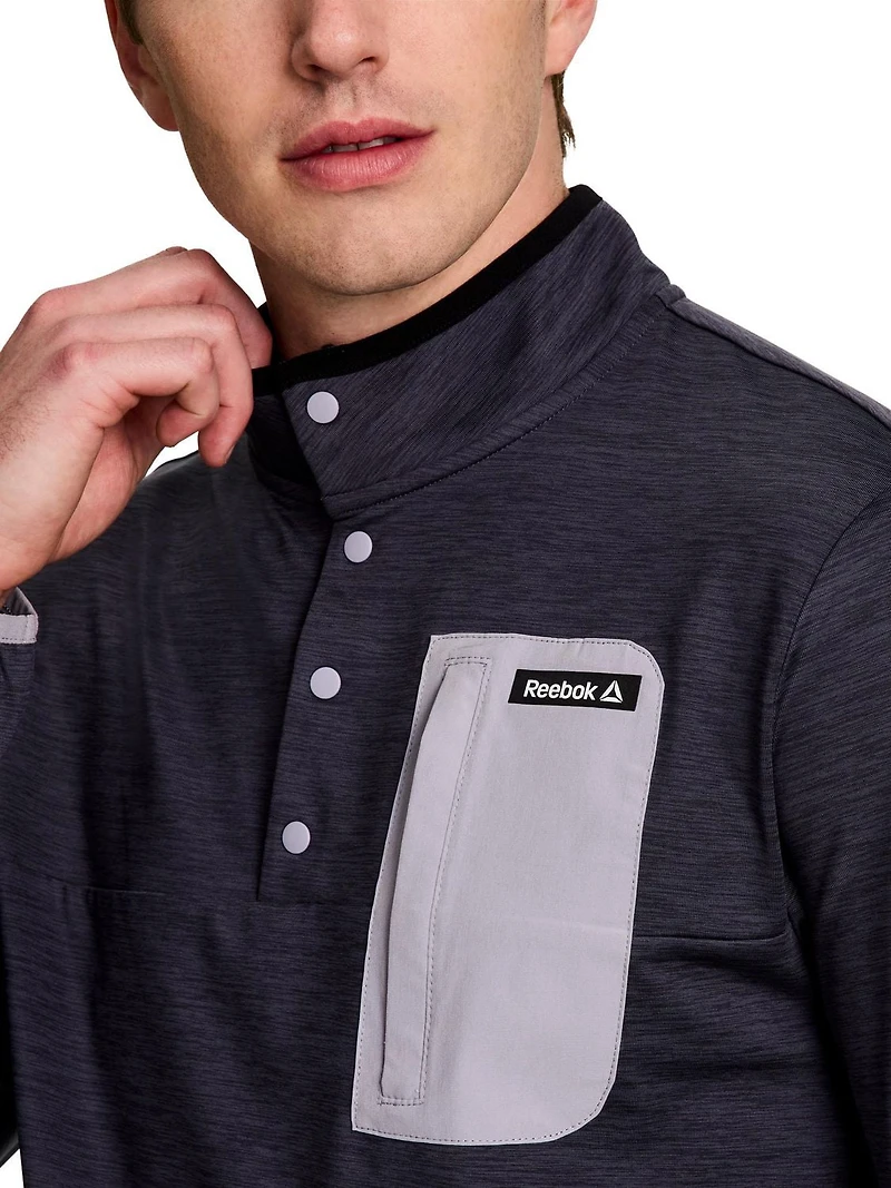 Men's Reebok Freedom Mock Neck Snap Pullover, Tailles S-XL