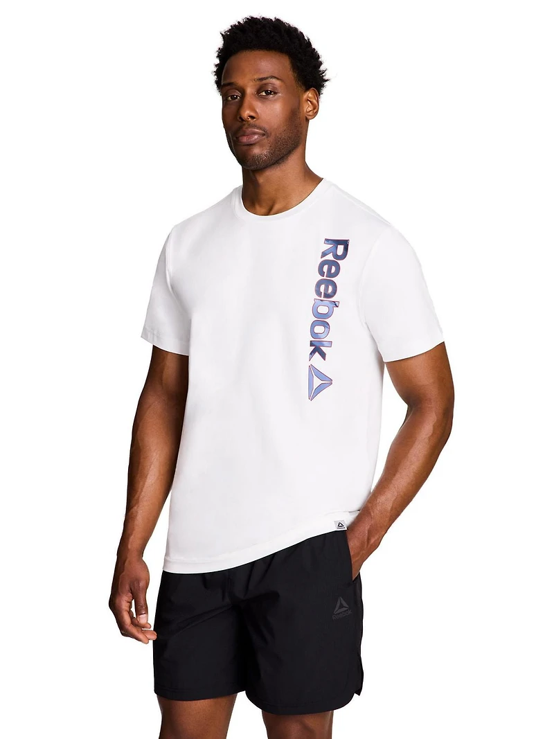 Men's Reebok Angled Vertical Graphic Tee, Sizes S-XL