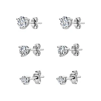 Luxury Designs Rhodium Plated Cubic Zirconia Trio earrings