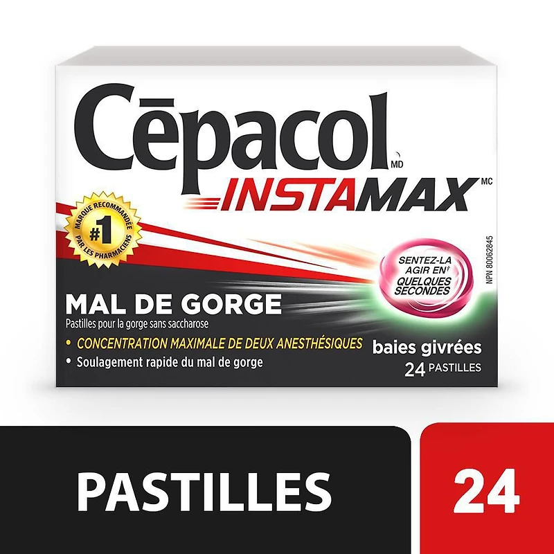 Cepacol® Instamax Berry Frost, Sore Throat Lozenges, 24 ct