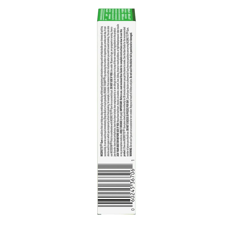 Nicorette Gomme à 2 mg de nicotine, saveur de menthe ultra fraîche, aide antitabagique, aide pour cesser de fumer 30 morceaux