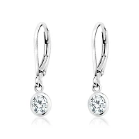 Luxury Designs Bezel set CZ Dangling Leverback Earrings